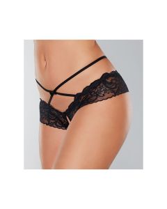 Adore Dare Me Cross Waist Open Lace Panty Black O/S