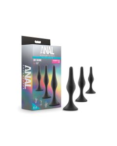 Blush Anal Adventures Platinum Silicone Beginner Plug Kit - Black