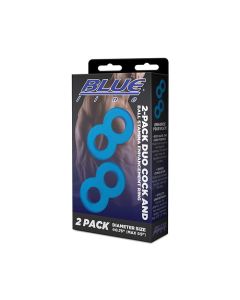 Blue Line C & B Dual Cock & Ball Stamina Enhancement Ring - Jelly Blue Pack of 2