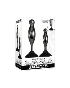 Evolved Joy Sticks 2 pc Plug Set - Black/Chrome