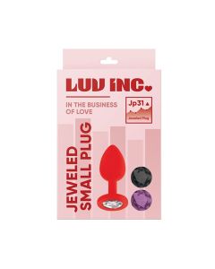 Luv Inc. Jeweled Silicone Butt Plug w/Three Stones