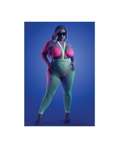 Glow Come Alive Suspender Stockings, Bralette & G-String QN