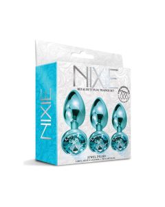 Nixie Metal Butt Plug Trainer Set w/Inlaid Jewel