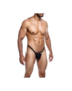 Male Basics Y Buns Thong Black