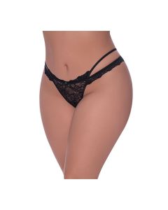 Ooh La Lace Cross Strap Split Crotch Tanga Panty QN