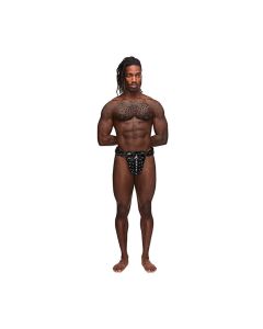 Leather Taurus Adjustable Buckle Thong Black O/S
