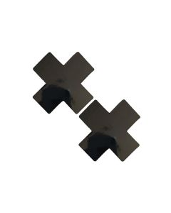 Neva Nude Dom Queen Status Wet Vinyl X Pasties - Black QN