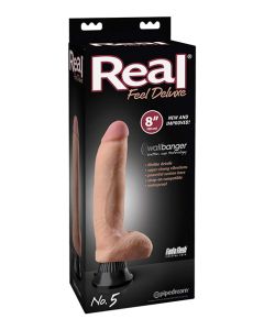 Real Feel Deluxe No. 5  8" Vibe Waterproof - Flesh