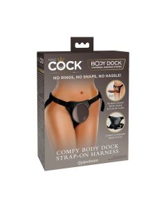 King Cock Elite Comfy Body Dock Strap On Harness - Black