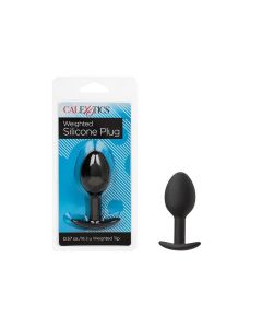 Weighted Silicone Anal Plug - Black
