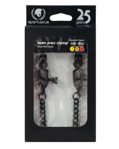 Spartacus Adjustable Alligator Nipple Clamps w/Black Chain