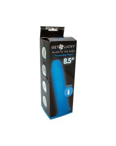 Get Lucky 8.5" Glow in the Dark Periwinkle Peen Dildo