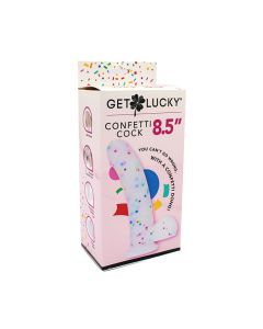 Get Lucky 8.5" Real Skin Confetti Cock - Multi Color