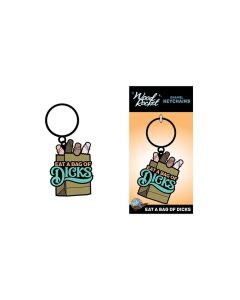Wood Rocket Eat A Bag of Dicks Keychain - Tan