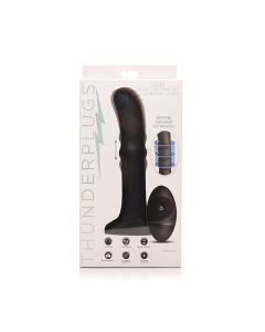 ThunderPlugs Sliding Shaft Silicone Vibrator w/Remote - Black