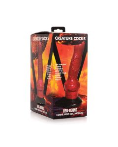 Creature Cocks Hell-Hound Canine Penis Silicone Dildo - Red/Black