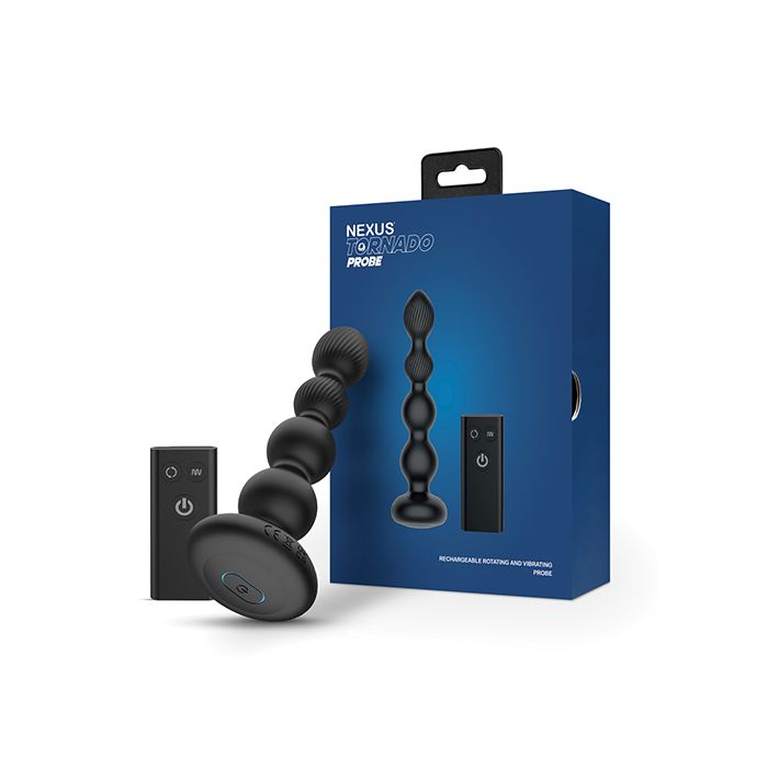 Nexus Tornado Probe Rotating & Vibrating Butt Plug - Black