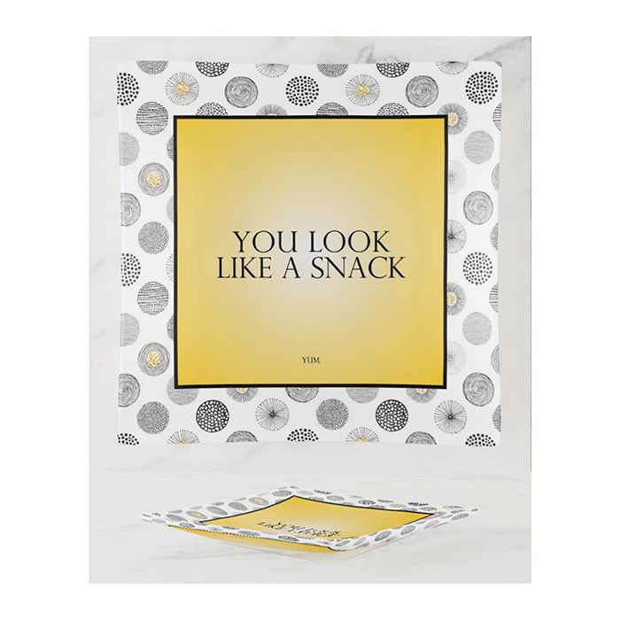 Warm Human You Look Like a Snack Glass Trinket Tray